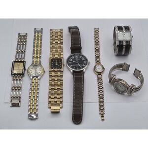 Lot Of 7 Vintage Watches Need Batteries Timex Bugle Boy Geneva Embassy Metal